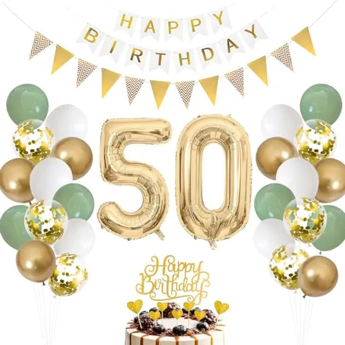 50. Geburtstag Deko Salbeigrüne in grün von Moorle