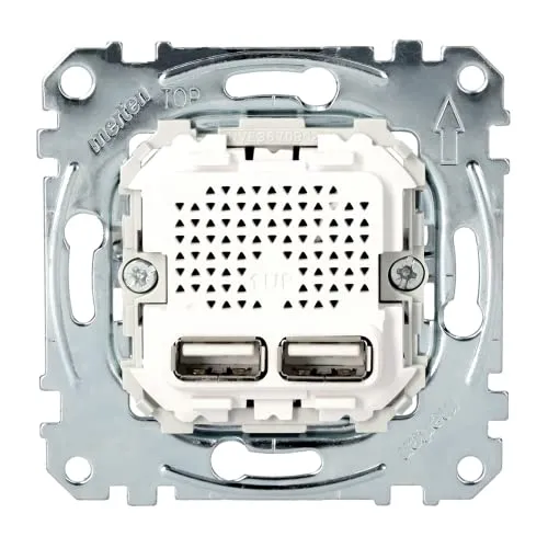 Merten USB-Ladestation-Einsatz MEG4366-0100 - Sonstige Elektroinstallationsartikel mit zwei USB-Ausgängen zur gleichzeitigen Nutzung, ideal für schnelles Laden von Geräten. Perfekt für moderne Haushalte.
