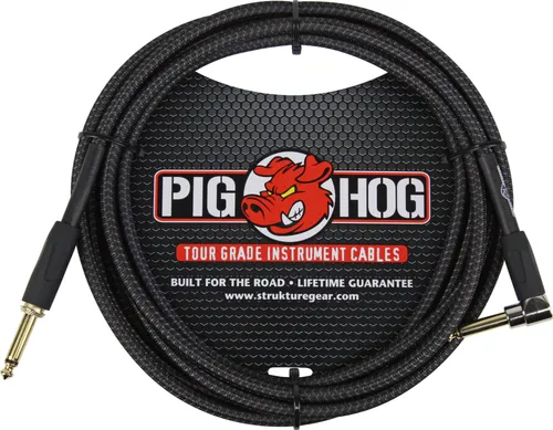 Pig Hog Vintage Serie Instrumentenkabel 3m, Black Woven - Elektronik & Foto: Hochwertiges, gewebtes Instrumentenkabel mit vergoldeten Anschlüssen für kristallklaren Klang und langlebige Konstruktion, ideal für anspruchsvolle Tourbedingungen.