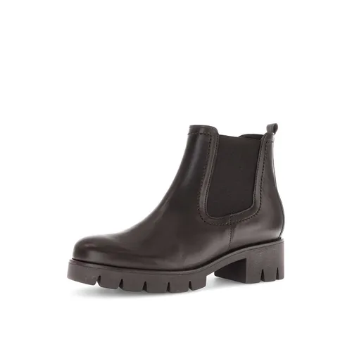 Gabor Damen Chelsea Boots in Moro, Best Fitting, flach, Größe 42.5 EU / 8.5 UK - Elegante Stiefeletten aus hochwertigem Lack mit flacher TR-Sohle. Ideal für den Übergang, bieten sie optimalen Tragekomfort und eine perfekte Passform.