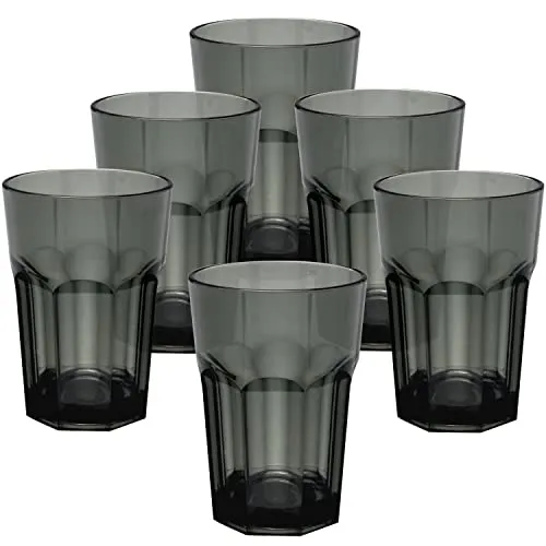 Hummelladen 6x Campingglas aus Acryl 400ml GRAU in grau von Hummelladen