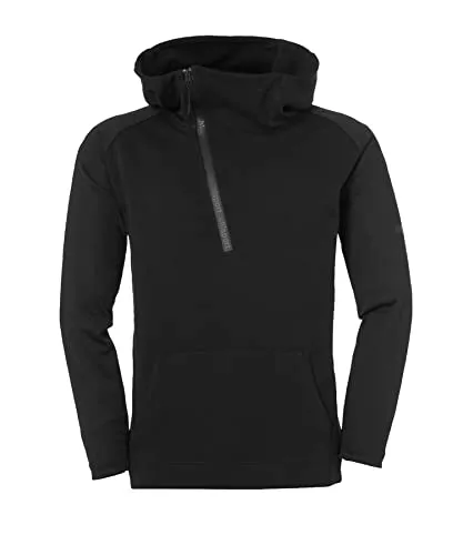uhlsport Herren Essential Pro Zip-Hoodie XXL, schwarz - Herren-Sweatjacke mit innovativem Materialmix für optimalen Tragekomfort und elastischen Ripp-Ärmeln für ideales Fitting. Praktische Kängurutasche.