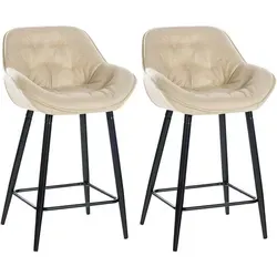 CLP Barhocker Gibson 2er Set gepolstert mit Fußstütze in weiß von CLP