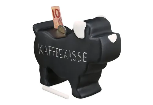 relaxdays Spardose 2 x Spardose Hund zum Beschriften