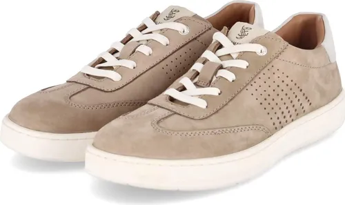 Salamander Herren Low Sneaker Taupe Rauleder mit Elastikschnürung - Sneaker aus taupefarbenem Rauleder mit praktischer Elastikschnürung für einfachen Einstieg und individuellen Sitz. Gepolstertes Wechselfußbett sorgt für hohen Tragekomfort.