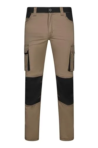 VELILLA Unisex Pantalón Stretch Bicolor Arbeitshose, Beige Und Schwarz, 34 EU