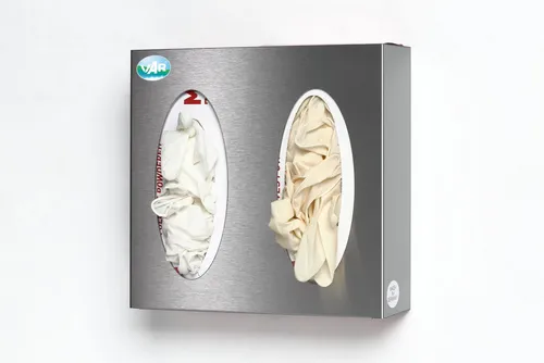 PROREGAL® Papiertuchspender 2-Fach aus Edelstahl in silber von PROREGAL®