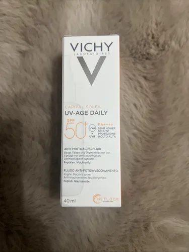 Vichy Capital Soleil UV-Age Daily LSF 50+ Sonnenfluid - Hochwirksamer UV-Schutz mit Anti-Aging-Effekt, ideal für empfindliche Haut und als Make-up-Basis (40 ml)