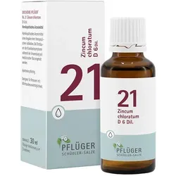 Schüßler-Salze Biochemie Pflüger 21 Zincum chlor. D6 Tropfen