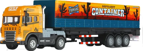 Auto Metall-Sattelzug mit Container mit Effekten 40 cm