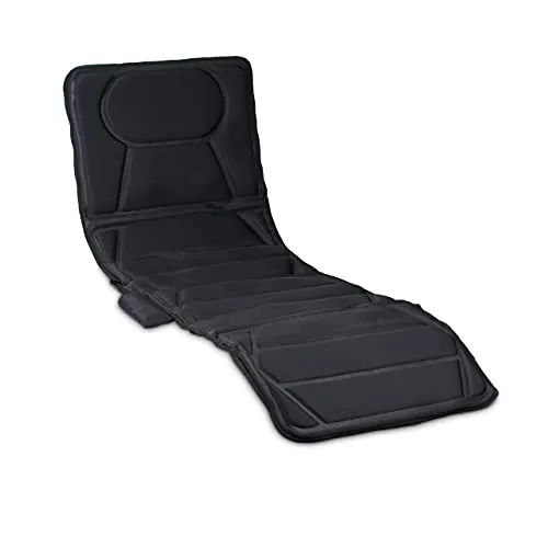 Massagematte elektrisch, Vibrationsmatte mit Fernbedienung, Nacken und Rücken, Wärmefunktion, 170x60cm, schwarz