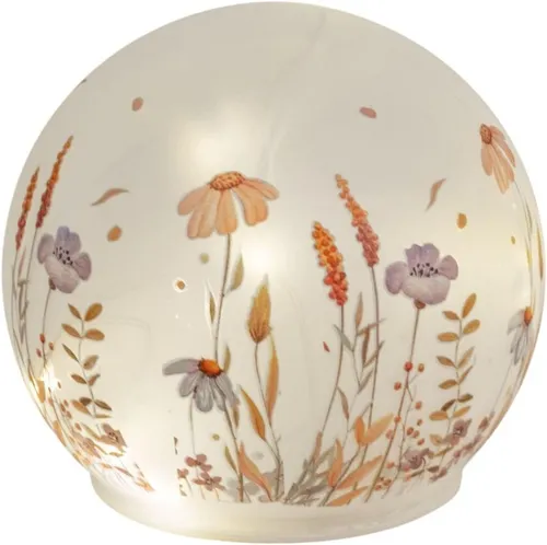 formano LED Deko Kugel mit Wiesenblumen-Motiv