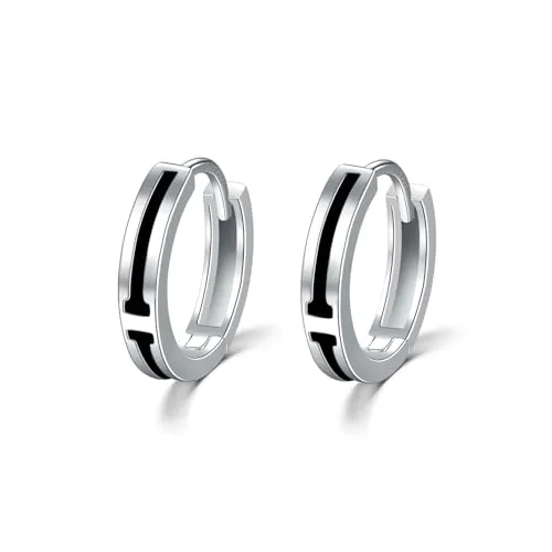 Immobird Creolen Silber 925 Klein Ohrringe Creolen Durchmesser 13mm Klein Schlafen Kreolen Unisex Damen Ohrringe Herren