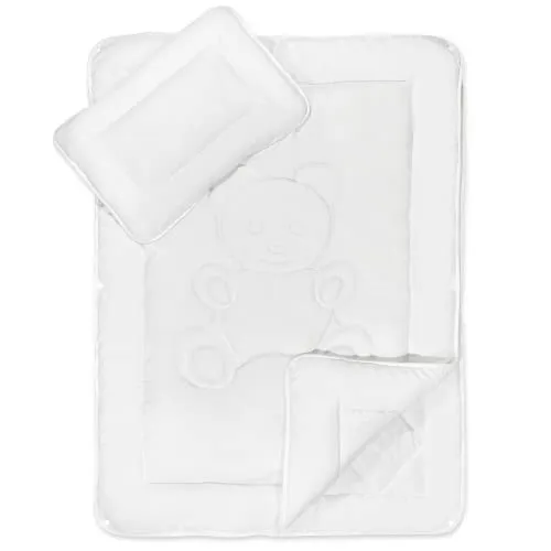 Kinderbetten Set 4-Jahreszeiten mit Bärchensteppung - Bettdecken für das Kinderzimmer, allergikergeeignet und pflegeleicht bei 95°, ideal für alle Jahreszeiten.