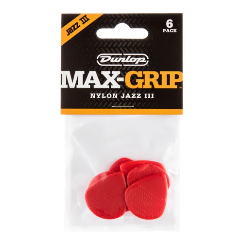 M diators Jim Dunlop Nylon Max Grip Jazz III - 24er Beutel, extreme Präzision und Haltbarkeit mit Max-Grip-Technologie