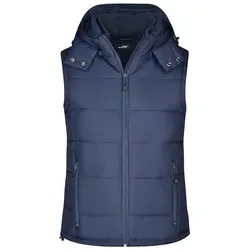 Damen Steppweste JN1005 mit abnehmbarer Kapuze - navy-blau, Größe L - Funktionsjacke mit modischer Steppung und abnehmbarer Kapuze, wind- und wasserabweisend, ideal für aktive Frauen.