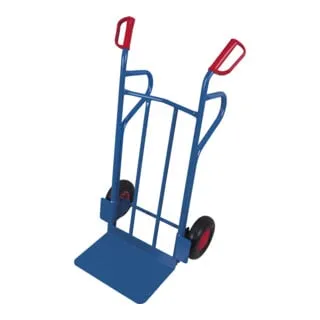 Variofit Stahlrohrkarre mit großer Schaufel und Luftbereifung - Transportroller mit stabiler Schweißkonstruktion und 250 kg Traglast, ausgestattet mit schlagfestem Stahlblech und innovativen Sicherheitsgriffen für höchsten Komfort.