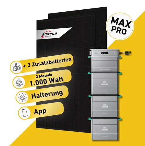 Watt Bifazial Komplettset für Balkonkraftwerk – Zendure Solarflow 800 Pro 2 - Effizientes Balkonkraftwerk-Set zur Stromerzeugung und -speicherung. Ideal für Haushalte, die flexibel Solarstrom nutzen möchten. Inklusive hochwertiger Sunpro Solarmodule und erweiterbarem Speicher, einfach zu installieren und zu steuern.