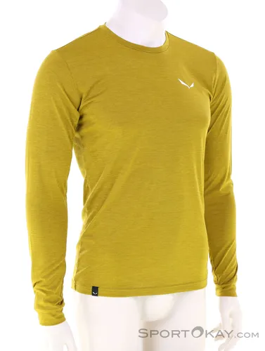 Salewa Puez Melange Dry Tee M - Olive Oil Melange - Longsleeves Funktion, atmungsaktives und schnelltrocknendes Herren-Langarmshirt, ideal für Tages- oder Mehrtageswanderungen mit 2-Wege-Stretch und feuchtigkeitsableitenden Eigenschaften.