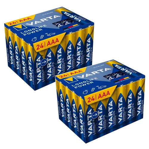 Varta 48x Alkalibatterie R-03 LR03 AAA 1,5V - Hochwertige Alkalibatterien in der Größe LR3, ideal für langlebige Energieversorgung in Geräten. Zuverlässige Leistung mit 1300 mAh für den täglichen Einsatz.