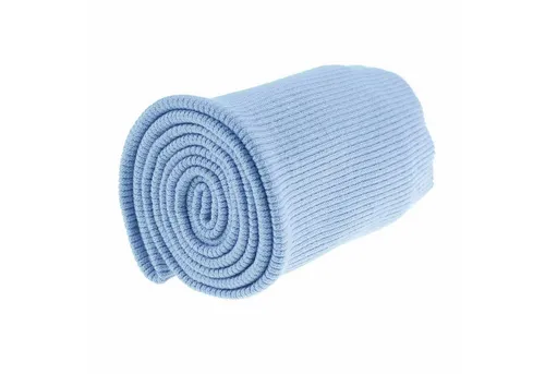 maDDma Stoff 16x80cm Strickbündchen elastisch gerippt, lichtblau