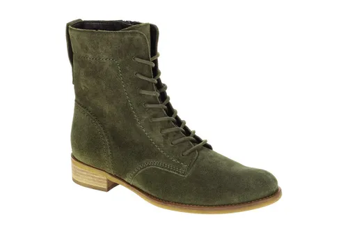 Gabor Schnürstiefelette - Komfortable Wanderschuhe mit herausnehmbarer Fußbett - Wanderschuhe in Größe 35 EU, oliv mit Blockabsatz und OPTIFIT-Wechselfußbett für individuellen Komfort. Ideal für Herbst und Alltag.