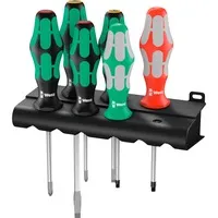 Wera 334/368/6 Rack Schraubendreher-Set 6teilig - Handwerkzeug: Ergonomisches 6-teiliges Schraubendreherset mit 'Take it easy' Werkzeugfinder für schnelles Finden und Lasertip für sicheren Halt.