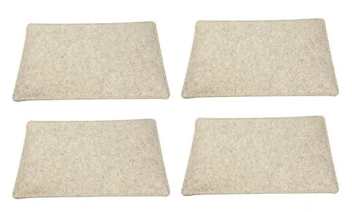 Sensalux Sitzkissen für Bierbänke, Sitzpolster aus robustem Nadelfilz, besonders rückstellkräftig, hoher Sitzkomfort, Bierbankkissen, Beige 4er Pack