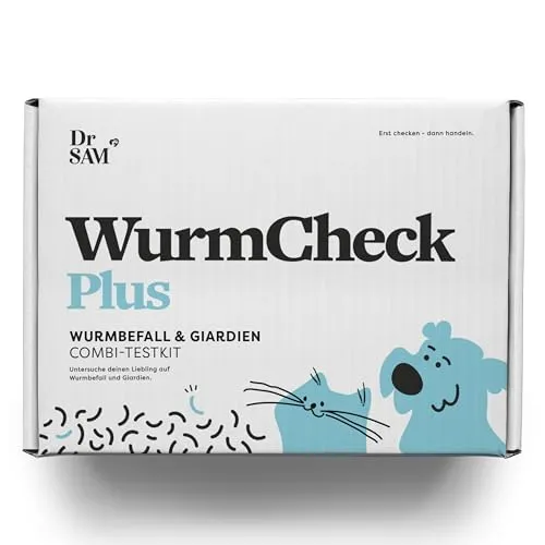 Dr. SAM Wurmcheck Plus, Labortest für zuhause auf Würmer und Giardien bei Hunden und Katzen, Kotuntersuchung im zertifizierten Labor, einfach anzuwenden, schnelles Ergebnis, inkl. Tierarzt Empfehlung
