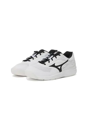 Mizuno Break Shot 5 CS White/Black/Harbor Mist - 9 - Leichte und flexible Sportschuhe für hohen Tragekomfort. Atmungsaktives Obermaterial sorgt für optimale Belüftung. Strapazierfähige Außensohle garantiert Langlebigkeit im Alltag und Freizeit.