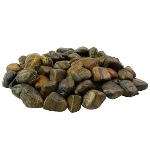 INTERGARDEN Zierkies Dekosteine braun poliert 20 kg - Kies für Garten und Landschaftsgestaltung, elegante hochglanzpolierte Oberfläche, wetterbeständig und langlebig, ideal für Wege und Beete.