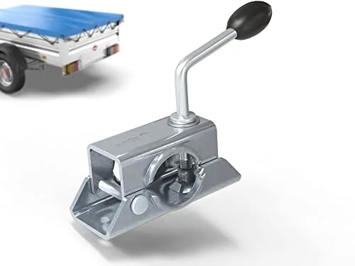 Anhänger Stützrad Halterung aus verzinktem Stahl | Klemmhalter Anhänger für Stützrad & Stützen | Extrem starke Stützradhalter für Ø 48mm Anhängerstütze | 1 Stück