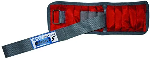 CanDo Verstellbares Handgelenkgewicht Paar 1,8 kg je Rot – Verstellbare Gewichtsmanschetten mit Herausnehmbaren Einsätzen für Armkrafttraining, Rehabilitation & Fitnessübungen