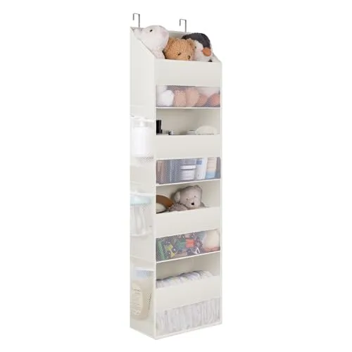 GRANNY SAYS Organizer Tür Hängend mit 4 Taschen, Packung mit 1 hinter der Tür hängenden Speicherorganisator, beige Türregal zum Einhängen, Türorganizer Hängeorganizer für Schlafzimmer, Hängeregal Tür