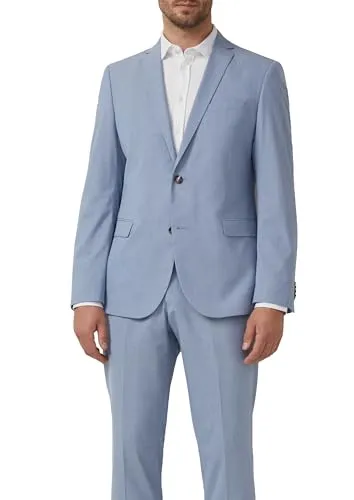 s.Oliver BLACK LABEL Herren Business-Anzug Jacke 2140779, Blau 52m1 - Slim Fit Sakko mit Reverskragen und Pattentaschen, ideal für formelle Anlässe und einen eleganten Auftritt.