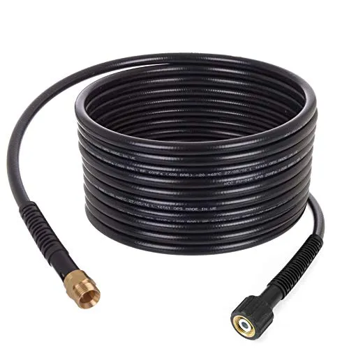 TECHKAR Hochdruckreiniger Schlauchverlängerung – Kärcher Verlängerungsschlauch Ersatz – 200bar kompatibel mit Kärcher M22 Kranzle – Verlängerung für M22x1,5mm Schläuche – 15m Schlauch