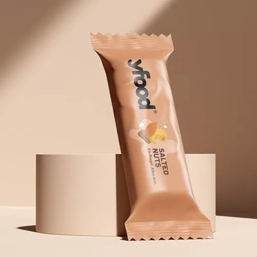 yfood Riegel, Leckerer Proteinriegel für unterwegs, THIS IS FOOD, 14 g Protein, 25 Vitamine und Mineralstoffe (12 x 60g) (Classic, Salted Nuts)