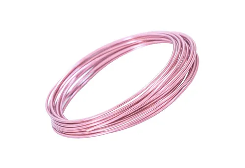 maDDma Basteldraht 5m Aluminiumdraht 2mm Biegedraht Bindedraht Floristikdraht, rosa