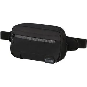 American Tourister Urban Track Umhängetasche - Schwarz (Asphalt Black) - Mode-Hüfttaschen mit spezieller Airpods-Tasche, verstellbarem Gurt und umweltfreundlichem Material aus recycelten PET-Flaschen für nachhaltigen Stil.