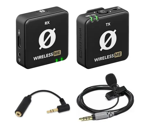 RØDE Wireless ME Set mit Smartlav Mikrofon - Digitales Drahtlos-Mikrofonsystem für bis zu 100m Reichweite, mit Plug & Play Bedienung und GainAssist Technologie für perfekten Audiopegel. Ideal für Videofilmer und Präsentationen.