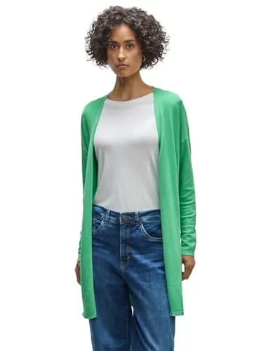Street One Damen Langer Cardigan - Elegante, offene Strickjacke mit langen Ärmeln aus weichem Feinstrick. Ideal für jeden Anlass, gefertigt aus einem angenehmen Viskose-Nylon-Mix für optimalen Tragekomfort.