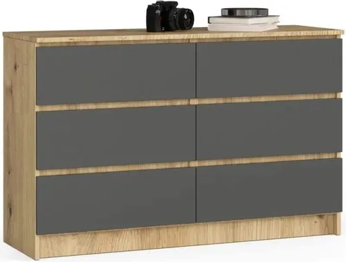 Kommode, Sideboard in Artisan Eiche & Graphit grau (B:120 / H:77 / T:40) viele Farben und Großen