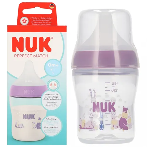 NUK Butelka 150 ml silikonowy smoczek Hippo 10215410 NUK 4008600445906