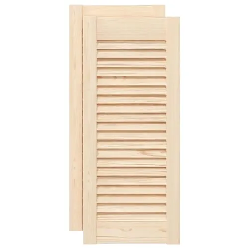 vidaXL Schranktüren Lamellen-Design 2 Stk. 69x29,5cm - Einbaumöbel aus massivem Kiefernholz mit stilvollem Lamellen-Design für optimale Luftzirkulation und rustikalen Charme, ideal zur Renovierung oder als dekorative Lösung.