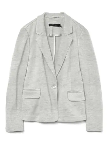 Vero Moda Jerseyblazer VMJULIA LS BLAZER - Femininer Blazer aus elastischem Jersey, perfekt für einen eleganten Look im Büro oder Freizeit. Farbe: light grey melange, taillierte Passform mit Reverskragen.