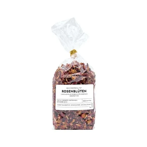 Bremer Gewürzhandel Roseblüten, grob, 40g - Essbare Blüten für Tee und Dekoration - Verleihen Sie Ihren Gerichten mit unseren getrockneten Rosenblüten eine romantische Note! Ideal für Tee, Cocktails und Desserts. 100% natürliche Qualität ohne Zusätze.