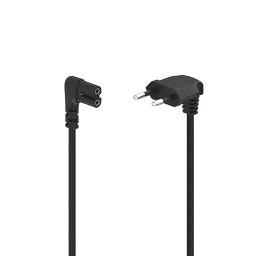 Netzkabel Eurostecker 8/C7, beidseitig abgewinkelt, 3m - Praktisches 3m Netzkabel mit abgewinkelten Eurosteckern, ideal für platzsparende Anwendungen. Perfekt für elektronische Geräte und zuverlässige Stromversorgung.
