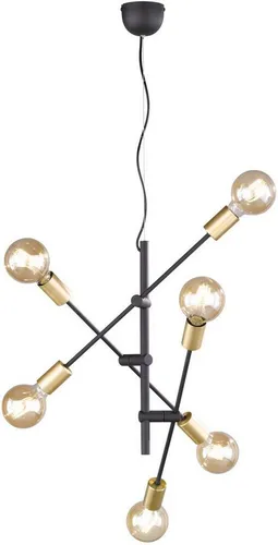 Trio 306700632 Pendelleuchte 6xE27 schwarz matt - Moderne Pendelleuchte für stilvolle Innenräume, verstellbare Arme und Dimmfunktion. Ideal über Esstischen oder in Fluren, für individuelles Lichtdesign.