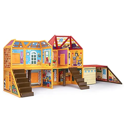 Playmags Magnetisches Bauspielzeug, Spielhaus-Bauset, 48 Magnetfliesen, Spielen und Bauen Sie kleines Pretend Spielhaus für Kinder
