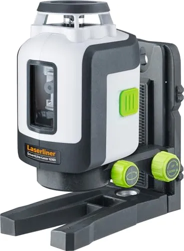 Laserliner 360° Linienlaser, SmartLine-Laser G360, Grün mit Vertikaler Linie, Kreuzlinienlaser mit Handempfänger-Modus, ±0,3 mm/m, Selbstnivellierend, Wandhalterung